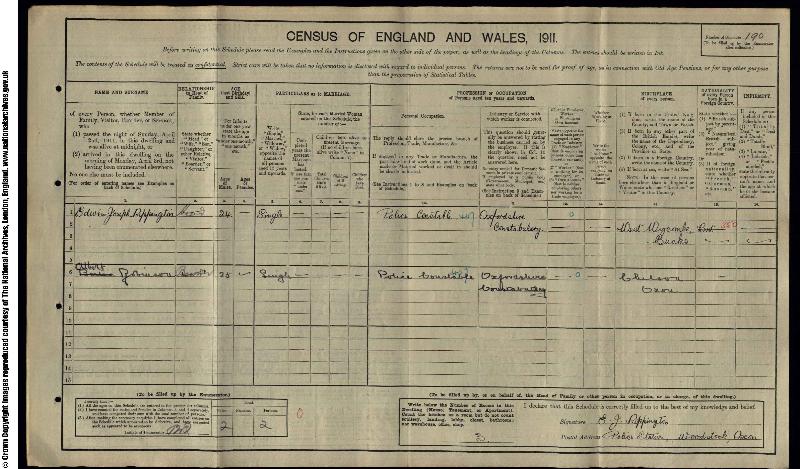 Rippington (Edwin Joseph) 1911 Census